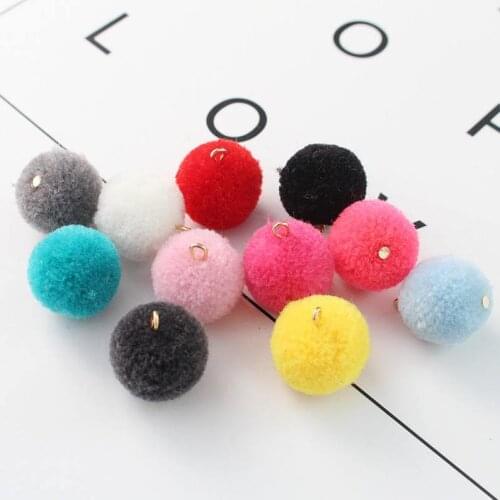 100pcs bulk 1.5CM Cashmere Pom poms balls with Gold top loop Multi colour Colourful beads Diy Earring&Pendants Finding DIY Party