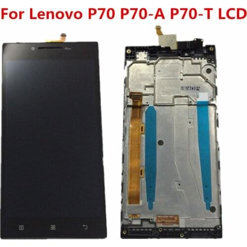 5.0 inch For Lenovo P70 LCD Display Touch Screen Digitizer Assembly For Lenovo P70A Display with Frame P70-A P70-T LCD Replace