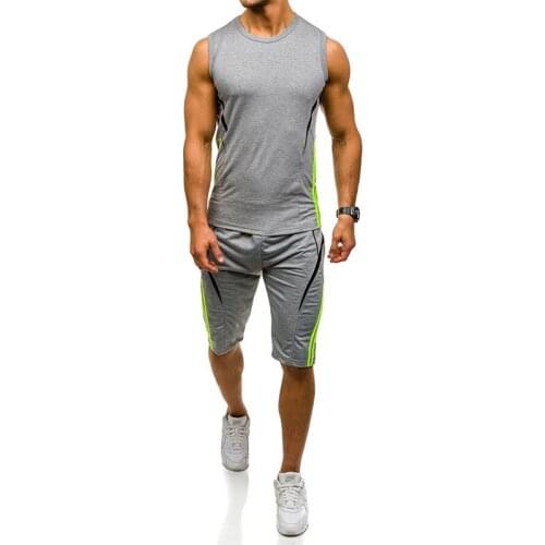 ZOGAA High Quality Sporting Suit Men 2020 Summer New Mens Tracksuit Two Pieces Set Sleeveless Sweatshirt And Pants Sports Suit