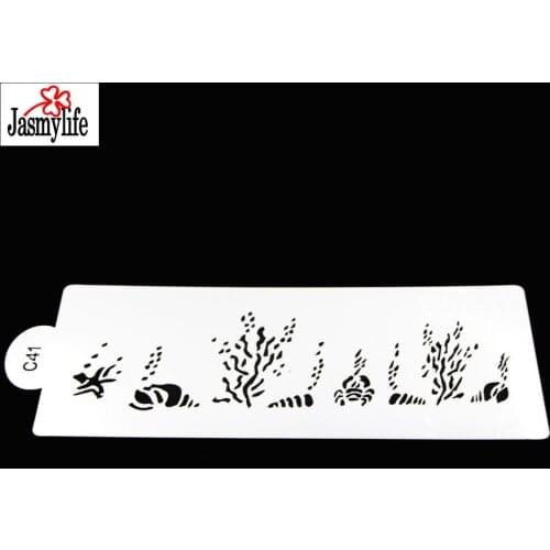 Cupcake Decoration Bakeware Cookie Leaves Fondant Decorating Cake Stencil Kitchen seaweed Template Mold Baking Tools For Cakes