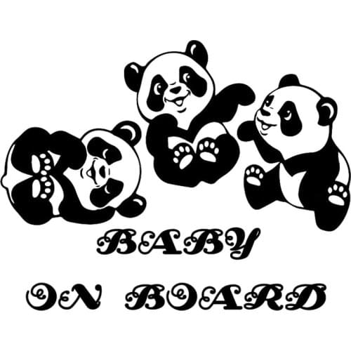 18X13.8CM Cartoon Red Panda Baby On Board Car Sticker Cute Animal Vinyl Decal