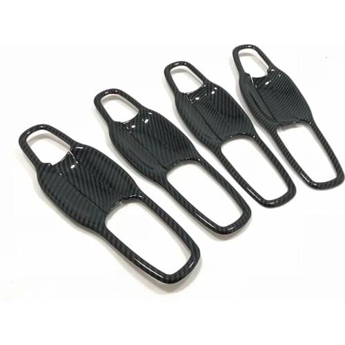Door Protector Handle Bowl Cover Trim Shell Car Accessories Styling ABS Carbon Fibre 2014 15 16 2017 for Jeep Grand Cherokee