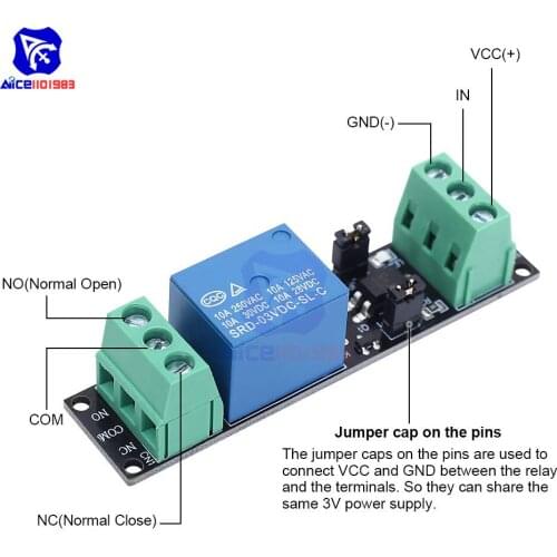 Diymore 1 CH Relay Power Switch Board with Optocoupler 3V Isolation Driver Control Module High Level Trigger for IOT ESP8266