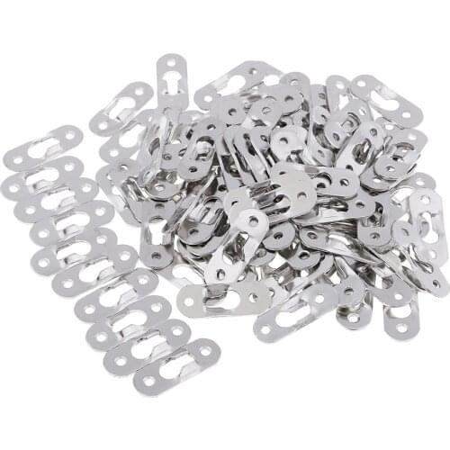 100 Pcs Keyhole Duty Wall Hanger Fasteners For Picture Photo Frame Furnniture Cabinet Display Hook Interlocking Mount Bracket