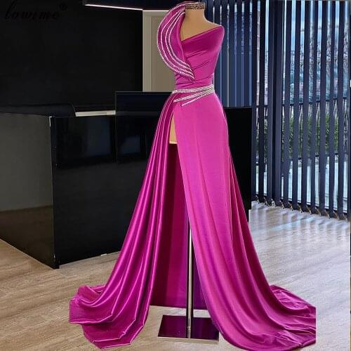 2 Designs Fuchsia Evening Dresses Long Celebrity Dresses Evening Wear Turkish Couture Sexy Prom Dress For Women вечернее платье