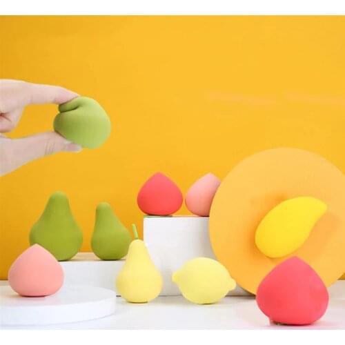 3PCS Kapmore Cute Fruit Shape Makeup Sponge Peach Lemon Strawberry Makeup Blender Cosmetic Sponge Cosmetic Puff