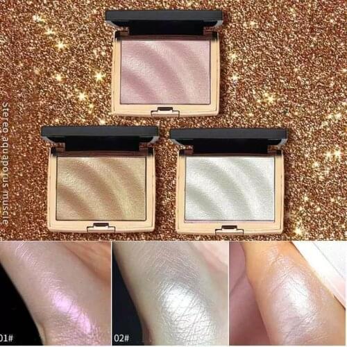 3 cores highlighter maquiagem shimmer cozimento em highlighter paleta pele iluminar destaque rosto contorno bronzer