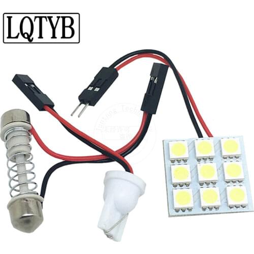 5pcs car reading light led5050-9SMD car interior light modified universal super bright interior light trunk bulb