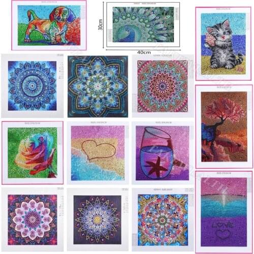 5D Special shape diamond painting Mandala DIY part drill cross stitch kit crystal rhinestone scenery childrens room decor ZRX