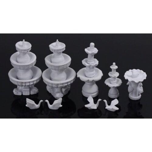 Architectural model making DIY sand table model material model white fountain sculpture for outdoor layout