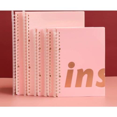 Bronzing Ins Pink A5 B5 Spiral Notebook Binder Creative Soft Loose-leaf Notebook School Office Planner Book Meeting Table Note