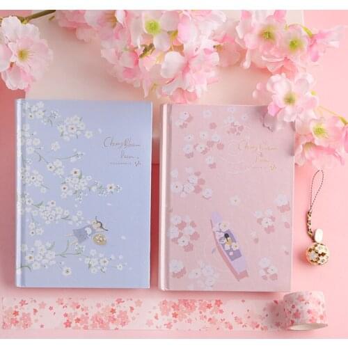 "Cherry Blossom" Hard Cover Diary Beautiful Art Drawings Notebook Journal Notepad Free Note Stationery Gift
