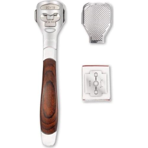 Foot Care Pedicure Shaver Hard Skin Remover Wood Handle 10 Blades Foot File Callus Remover Foot Rasp