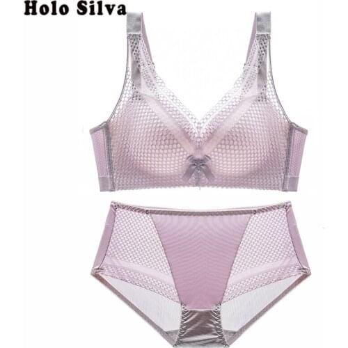 Wireless Sexy Bralette One-Piece Bra Set For Women 3/4 Cup Female Underwear Fashion Colors Crop Top Wire Free Lace DeepV Bra Set