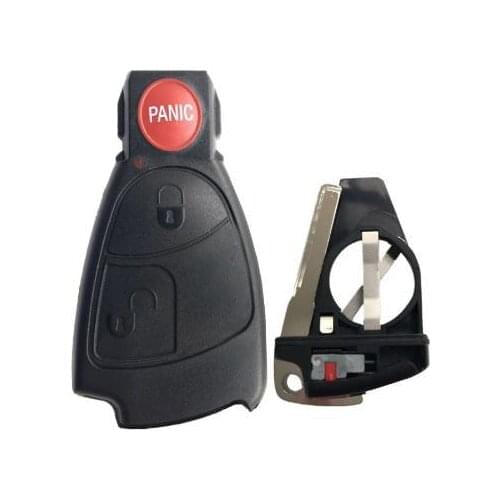 2+1 Buttons Smart Remote Key Shell For Mercedes Benz FOB Case With Battery Holder Clip and Key Blade