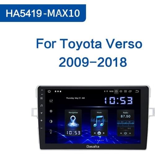 Dasaita Car Stereo Radio-Player 1 Din Android 10.0 for Toyota Verso EZ Navigation 2012 2013 2014 2015 2016 8" Multi Touch Screen