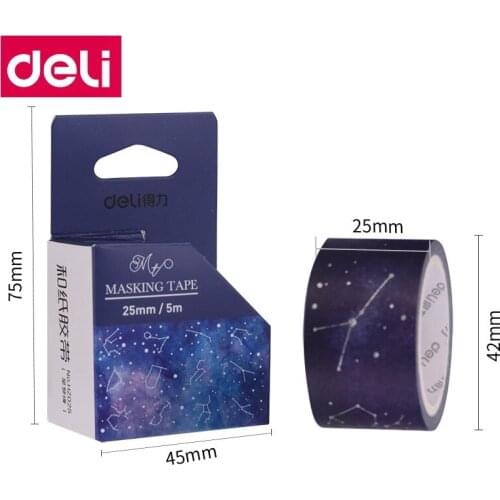 1pcs Deli HZ025 Masking tape 25mmx 5m Decorative Adhesive Tape solid Paper washi tape Scrapbooking Sticker Label