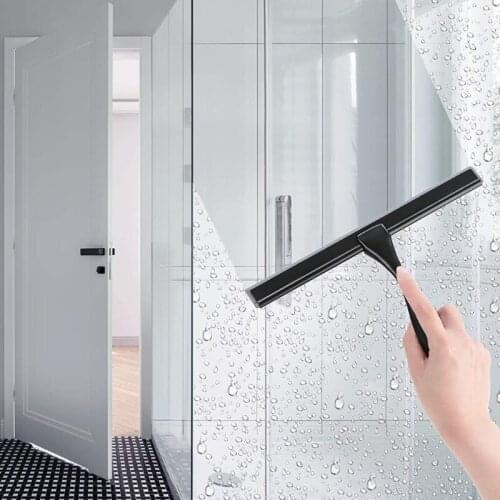Shower Squeegee Stainless Steel Matte Black Squeegee for Bathroom Doors Mirrors Tiles Car Windows Wiper Cleaner Tool