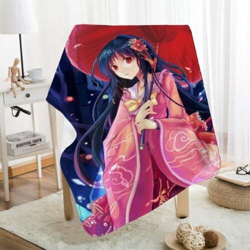 Musife Custom Houraisan Kaguya Flannel Blanket Design Your own Blanket Flannel Blankets for Sofa DIY Dropshipping