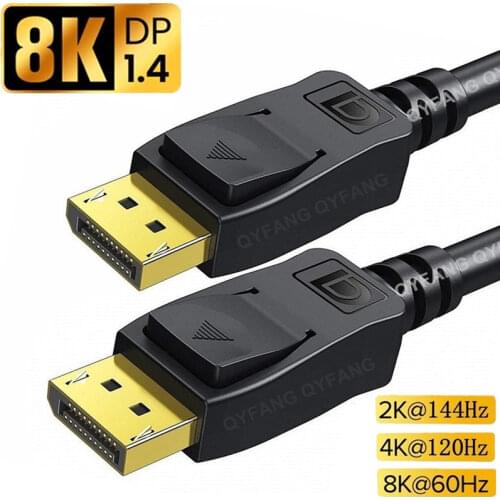 DP 1.4 Cable 8K Display port cable to displayport 1.4 For Graphics Cards DELL PC Laptop 2K/165Hz displayport 4K@60Hz Cable