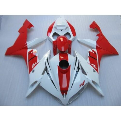 Injection mold Fairing kit for YAMAHA YZFR1 04 05 06 YZF R1 2004 2005 2006 YZF1000 Tank cover White red Fairings+gifts YB21