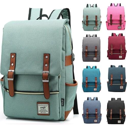 Korea Backpack Women Large Capacity School Backpack Canvas Rucksack For Girls Fashion Vintage Laptop Travel Bags 14'' 16