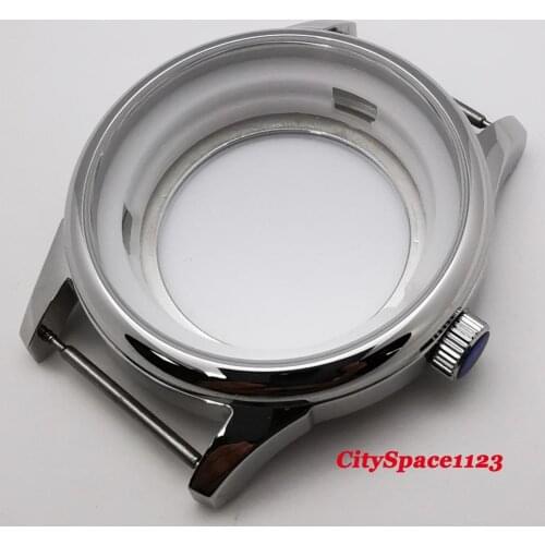 Corgeut 40mm sapphire glass 316L SS Watch Case fit ETA 2836 miyota 8215 8205 ST1612 movement
