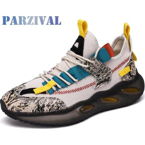PARZIVAL Men Shoes Summer Soft Men Vulcanize Casual Shoes Breathable Men Mesh Sneakers Tenis Masculino Zapatillas Hombre