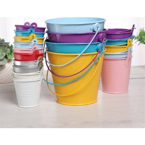 Two Size 5cm/10cm Metal Bucket Wedding Decoration Candy Box Flower Pot Table Decor Birthday Party Decoration Kids Baby Shower