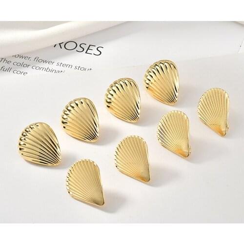 Fashion shell shape 40pcs/lot alloy women stud charms earrings diy jewelry pendants accessory