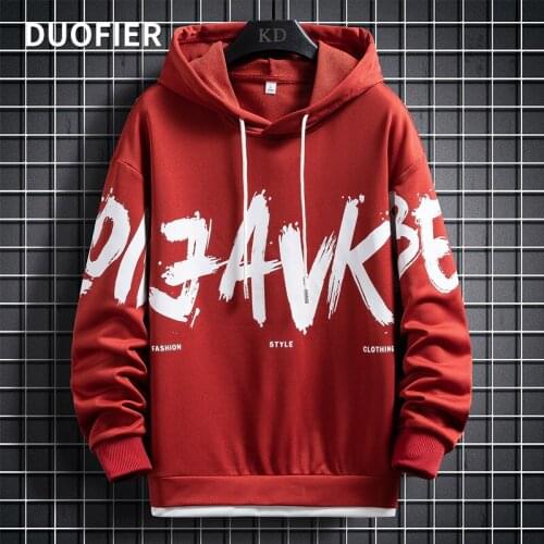 Spring Autumn Mens Casual Sweatshirts Harajuku Letter Printed Male Oversized Hoodie 2021 Korean Man Trend Loose Pullovers Tops