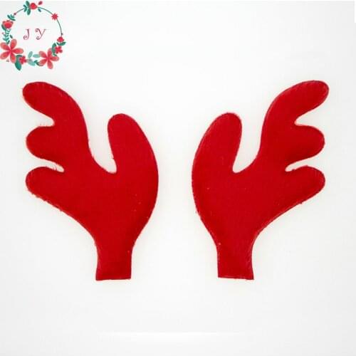 Set of 50pcs Red Brown Christmas Reindeer Antlers Soft fabric velvet with sponge Buckhorn applique for Christmas decor,Craft DIY
