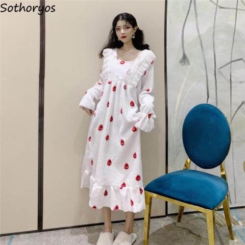 Nightgowns Women Lace Patchwork Square Collar Sweet Elegant Princess Loose Long Printed Cute Vintage Chic Simple Flare Sleeve