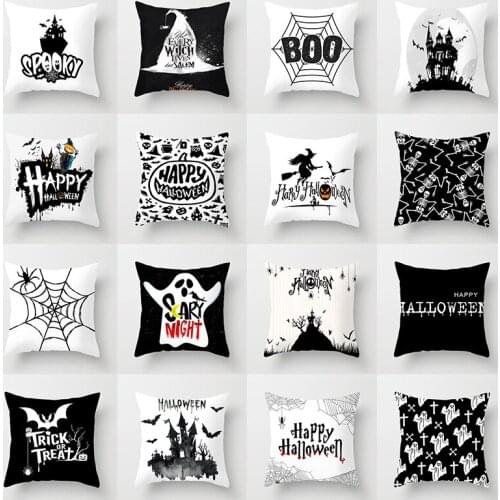 Halloween Pillow Case Decorative Throw Pillows Case Halloween Cushions Cover Home Decor Polyester Pillowcase
