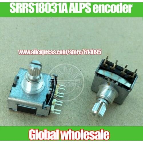 2pcs SRRS18031A ALPS encoder potentiometer / 2 * 4 feet 8 handle length 15MM flower axis