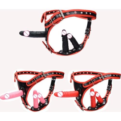 Lesbian Three Dildo Strapon Adult Sex Toy For Women Ultra Elastic Harness Strap On Realistic Dildo Lesbian Couples Sex Products