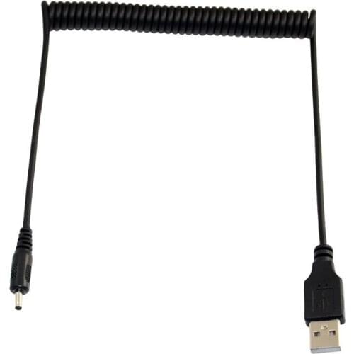 Power cord USB to DC3.0*1.1mm charging cable charger 5V2A spring wire