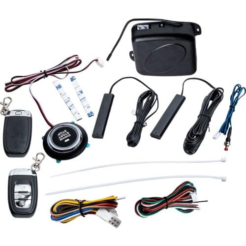 9pcs Car Keyless Entry Engine Start Alarm System Push Button Remote Starter Stop