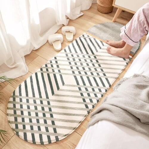Modern Simple Rugs Ellipse For Living Room Bed Room Decoration Thick Lamb Wool Anti-slip Water-absorption Soft Baby Crwl Carpet