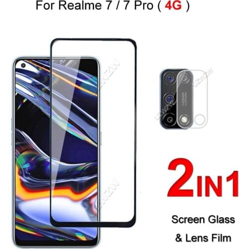 Full Cover Glass For Realme 7 Pro / 7 (Global) Screen Protector Protective Tempered Glass Explosion Proof & Camera Lens Film