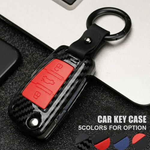 Carbon Fiber ABS 3 Buttons Flip Key Cover Case Skin for AUDI A1 A3 A4 A5 A6 A7 A8 A1 TT Q3 Q5 Q7 RS6 Remote Fob Accessories