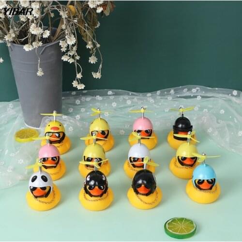 Car Bicycle Decorate Lovely Small Yellow Duck With Sound Helmet Outdoor Sports