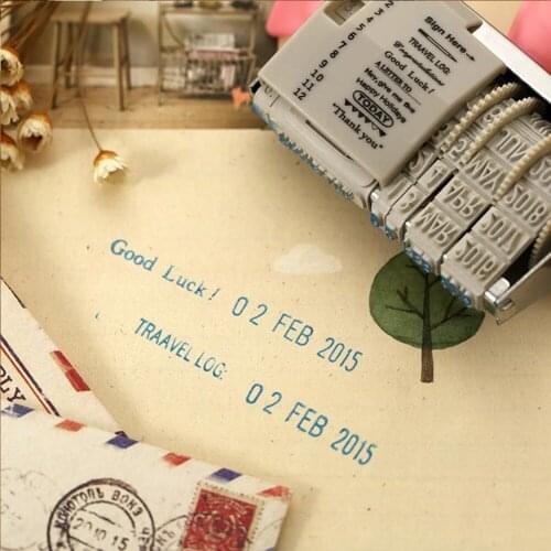 Vintage DIY Wheels Rollers Flip Spin Button Date Diary Stamp Trolley Date Scrapbooking Rolling Words Dater Stamps Schedule Decor