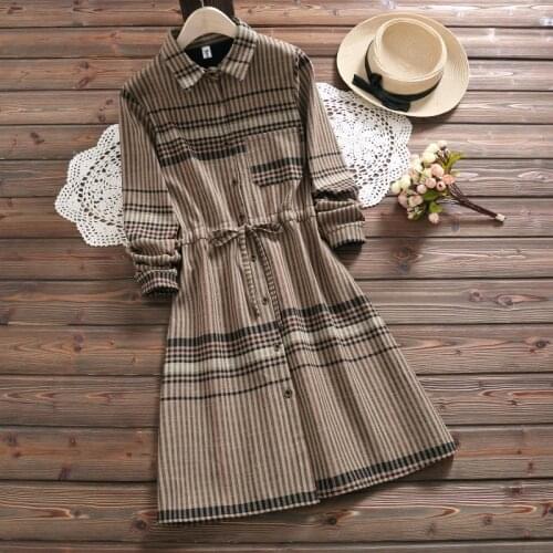 Winter velvet thick striped dress 2019 new arrival long sleeve sweet dress mori girl vestidos