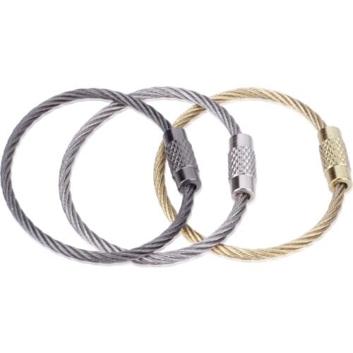 Stainless steel golden black wire Buckle Creative Keychain Key Practical Automotive Gifts 10pc/lot
