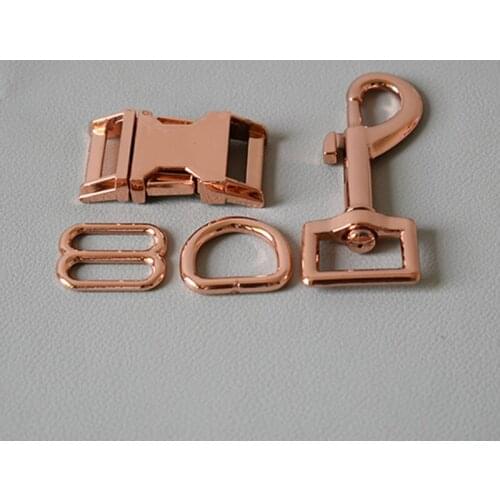1 set metal buckle 8 button D ring metal dog clasp 20mm webbing metal DIY pet collar strap bag belt accessory