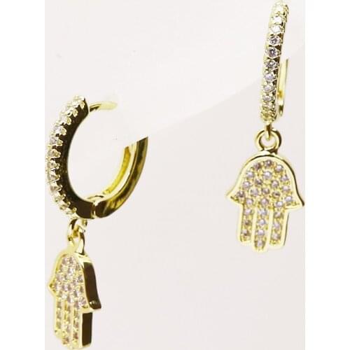 10 Pairs Fashion Zirconia Hand shape earrings Tiny earrings Hand shape jewelry earrings women earrings Women jewelry gift 8264