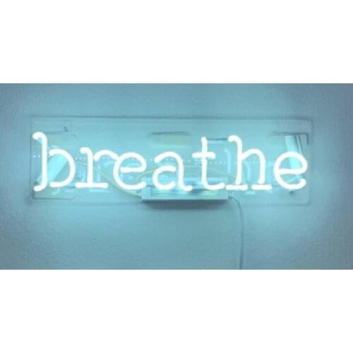 14“ Breathe Acrylic Custom Neon Light Lamp Sign Beer Bar Handmade Real Glass Decorate Home Wall Room Windows Pub Tube Artwork