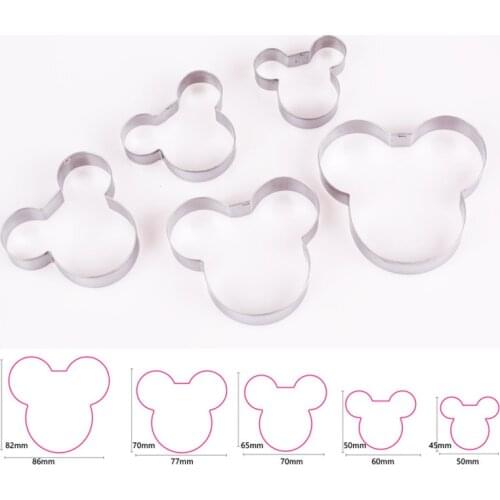 15pcs/Set Mickey Mousse Cake Molds Stainless Steel Cookie Cutters Biscuit Fondant DIY Cake Kitchen Baking Tool