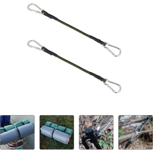 2pcs Bungee Cords with Hooks Elastic Luggage Ropes Outdoor Tent Fixing Belts